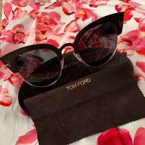 Tom Ford FT0607 Alexandra Sunglasses Matte Brown